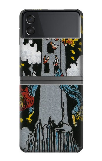 S3745 タロットカードタワー Tarot Card The Tower Samsung Galaxy Z Flip 4 バックケース、フリップケース・カバー