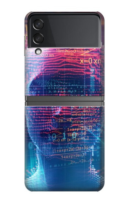 S3800 デジタル人顔 Digital Human Face Samsung Galaxy Z Flip 4 バックケース、フリップケース・カバー