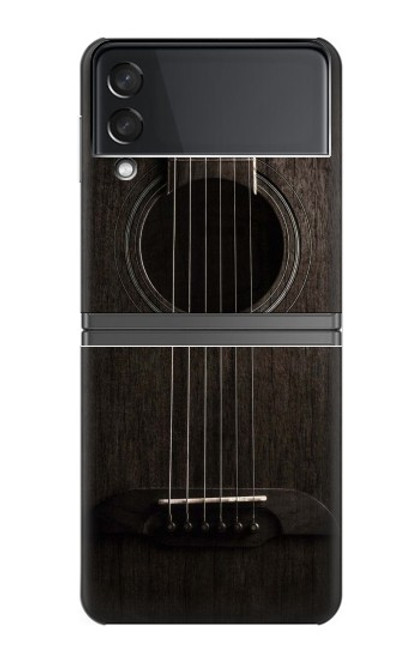 S3834 ブラックギター Old Woods Black Guitar Samsung Galaxy Z Flip 4 バックケース、フリップケース・カバー