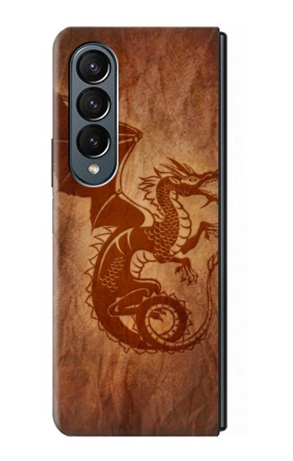 S3086 レッド・ドラゴン Red Dragon Tattoo Samsung Galaxy Z Fold 4 バックケース、フリップケース・カバー