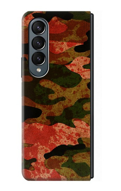 S3393 カモフラージュ 血液 Camouflage Blood Splatter Samsung Galaxy Z Fold 4 バックケース、フリップケース・カバー