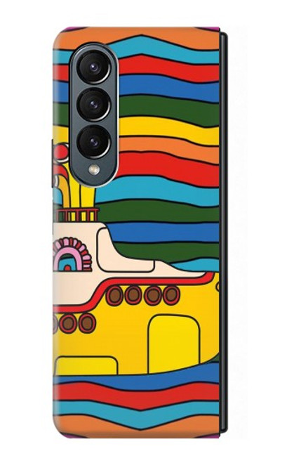 S3599 ヒッピーイエローサブマリン Hippie Submarine Samsung Galaxy Z Fold 4 バックケース、フリップケース・カバー