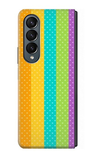 S3678 カラフルなレインボーバーティカル Colorful Rainbow Vertical Samsung Galaxy Z Fold 4 バックケース、フリップケース・カバー
