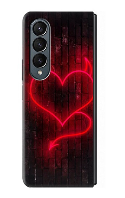 S3682 デビルハート Devil Heart Samsung Galaxy Z Fold 4 バックケース、フリップケース・カバー