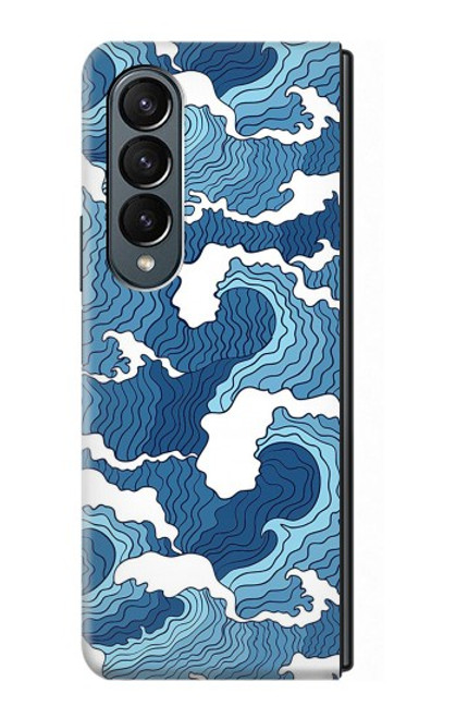 S3751 波のパターン Wave Pattern Samsung Galaxy Z Fold 4 バックケース、フリップケース・カバー