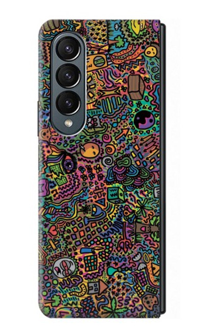 S3815 サイケデリックアート Psychedelic Art Samsung Galaxy Z Fold 4 バックケース、フリップケース・カバー