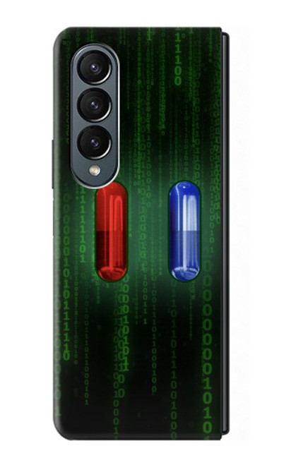 S3816 赤い丸薬青い丸薬カプセル Red Pill Blue Pill Capsule Samsung Galaxy Z Fold 4 バックケース、フリップケース・カバー