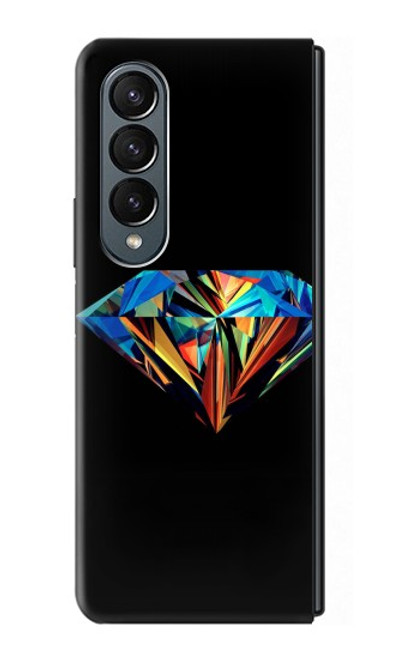 S3842 抽象的な カラフルな ダイヤモンド Abstract Colorful Diamond Samsung Galaxy Z Fold 4 バックケース、フリップケース・カバー