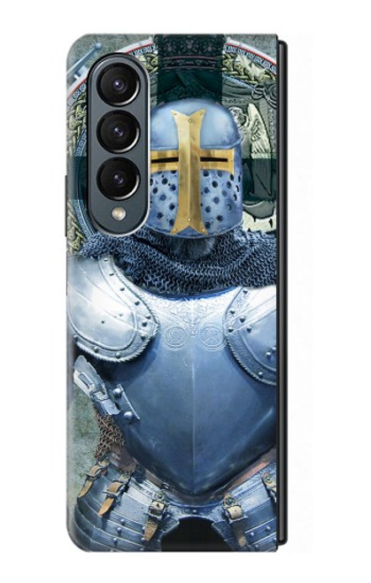 S3864 中世テンプル騎士団重鎧騎士 Medieval Templar Heavy Armor Knight Samsung Galaxy Z Fold 4 バックケース、フリップケース・カバー