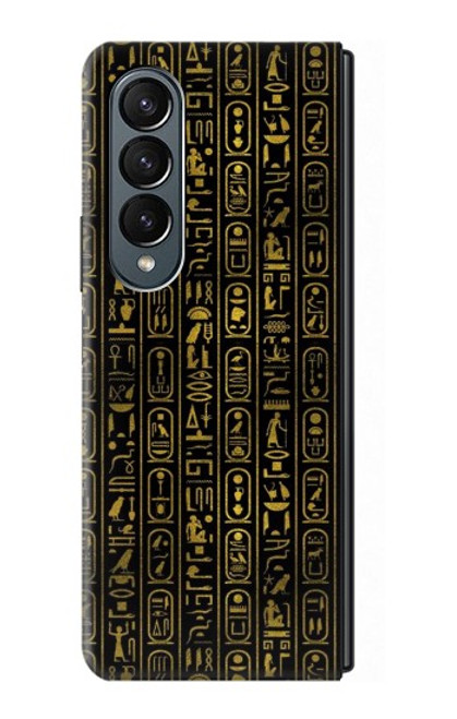 S3869 古代エジプトの象形文字 Ancient Egyptian Hieroglyphic Samsung Galaxy Z Fold 4 バックケース、フリップケース・カバー