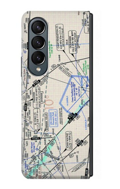 S3882 フライング エンルート チャート Flying Enroute Chart Samsung Galaxy Z Fold 4 バックケース、フリップケース・カバー