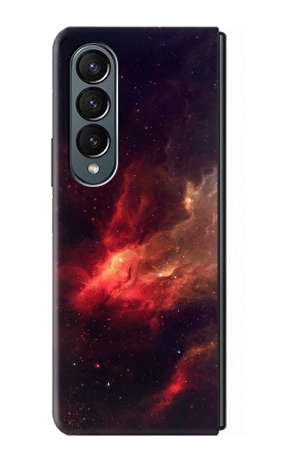 S3897 赤い星雲の宇宙 Red Nebula Space Samsung Galaxy Z Fold 4 バックケース、フリップケース・カバー