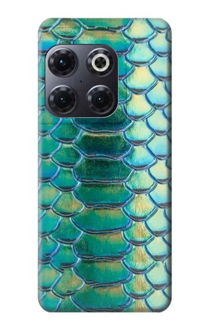 S3414 緑のヘビの鱗 グラフィックプリント Green Snake Scale Graphic Print OnePlus 10T バックケース、フリップケース・カバー