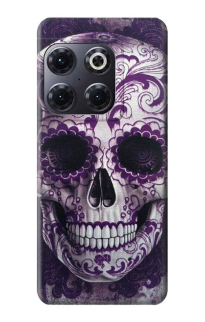 S3582 紫の頭蓋骨 Purple Sugar Skull OnePlus 10T バックケース、フリップケース・カバー