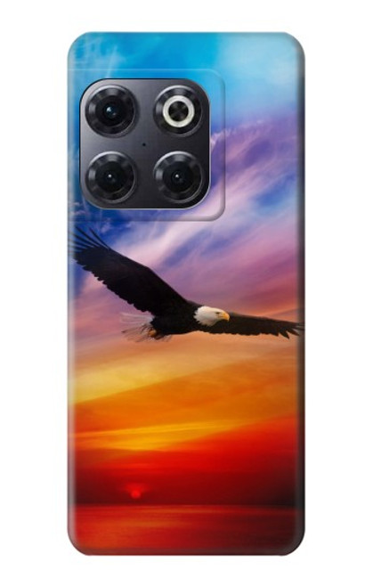 S3841 白頭ワシ カラフルな空 Bald Eagle Flying Colorful Sky OnePlus 10T バックケース、フリップケース・カバー