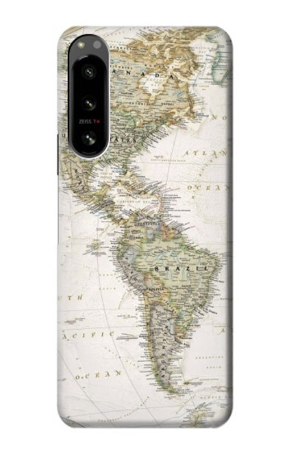 S0604 世界地図 World Map Sony Xperia 5 IV バックケース、フリップケース・カバー