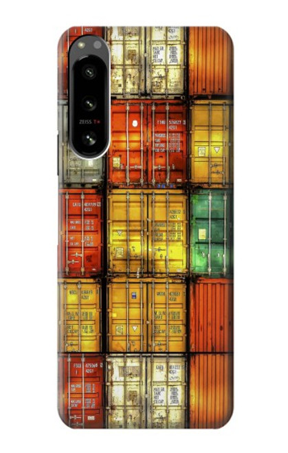 S3861 カラフルなコンテナ ブロック Colorful Container Block Sony Xperia 5 IV バックケース、フリップケース・カバー