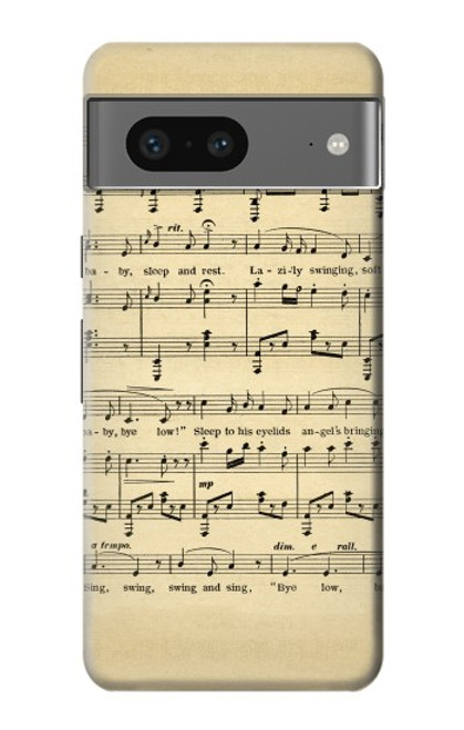 S2504 ヴィンテージ音楽シート Vintage Music Sheet Google Pixel 7 バックケース、フリップケース・カバー