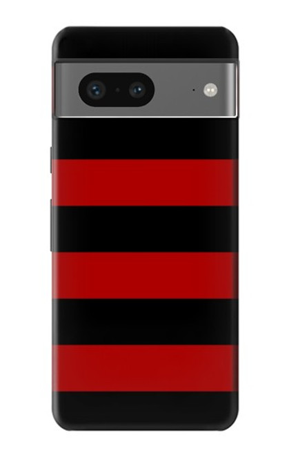 S2638 黒と赤のストライプ Black and Red Striped Google Pixel 7 バックケース、フリップケース・カバー