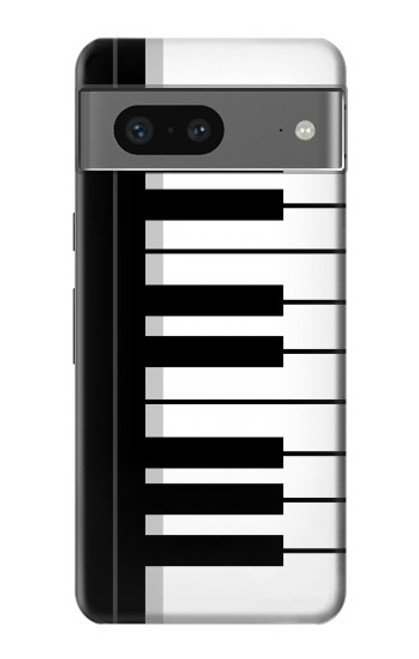 S3078 黒と白のピアノキーボード Black and White Piano Keyboard Google Pixel 7 バックケース、フリップケース・カバー