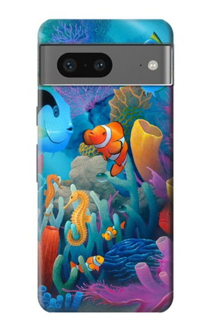 S3227 水中の世界の漫画 Underwater World Cartoon Google Pixel 7 バックケース、フリップケース・カバー