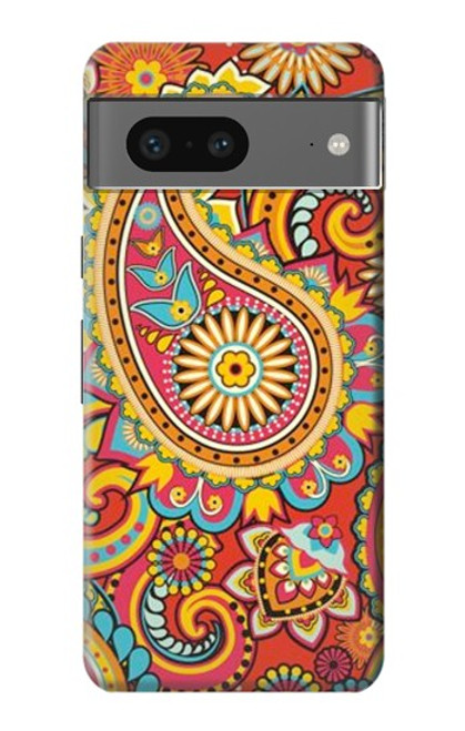 S3402 ペイズリー花柄 Floral Paisley Pattern Seamless Google Pixel 7 バックケース、フリップケース・カバー