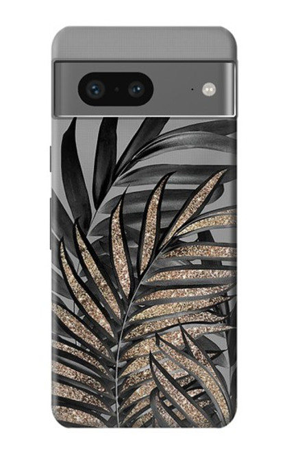 S3692 灰色の黒いヤシの葉 Gray Black Palm Leaves Google Pixel 7 バックケース、フリップケース・カバー