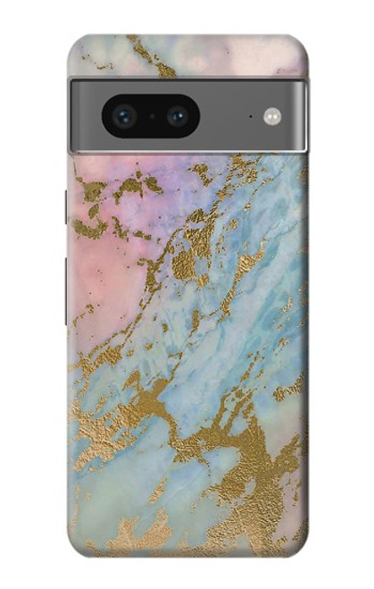 S3717 ローズゴールドブルーパステル大理石グラフィックプリント Rose Gold Blue Pastel Marble Graphic Printed Google Pixel 7 バックケース、フリップケース・カバー