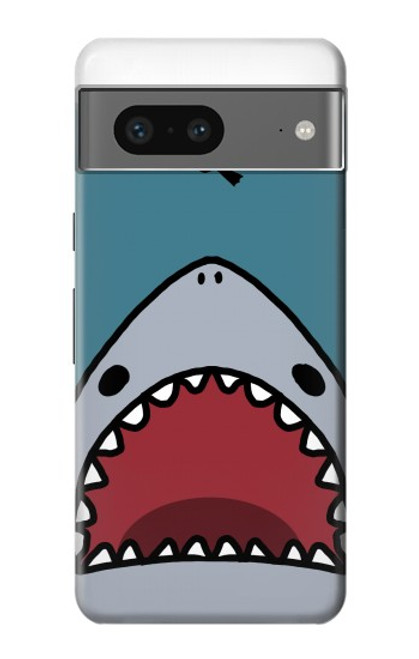 S3825 漫画のサメの海のダイビング Cartoon Shark Sea Diving Google Pixel 7 バックケース、フリップケース・カバー