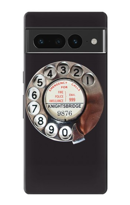 S0059 レトロなダイヤル式の電話ダイヤル Retro Rotary Phone Dial On Google Pixel 7 Pro バックケース、フリップケース・カバー