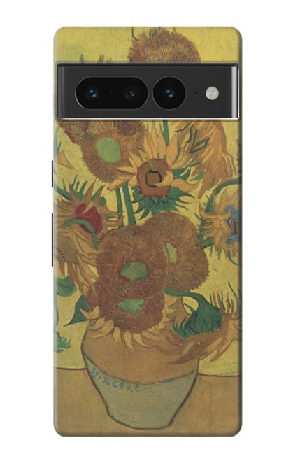 S0214 フィンセント・ファン・ゴッホ 15本のひまわり Van Gogh Vase Fifteen Sunflowers Google Pixel 7 Pro バックケース、フリップケース・カバー