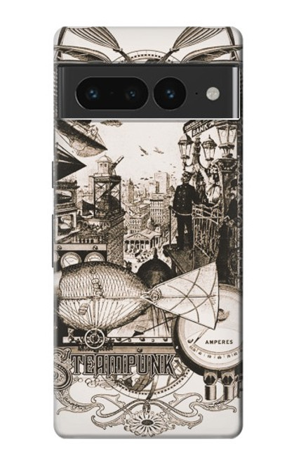 S1681 スチームパンク 図面 Steampunk Drawing Google Pixel 7 Pro バックケース、フリップケース・カバー