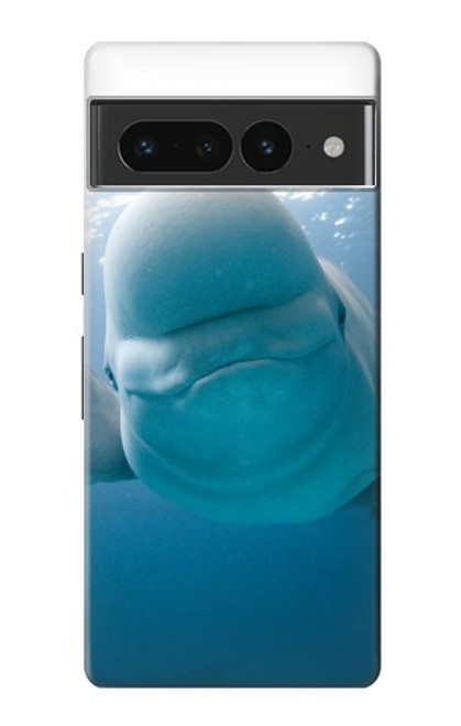 S1801 ベルーガ スマイルクジラ Beluga Whale Smile Whale Google Pixel 7 Pro バックケース、フリップケース・カバー