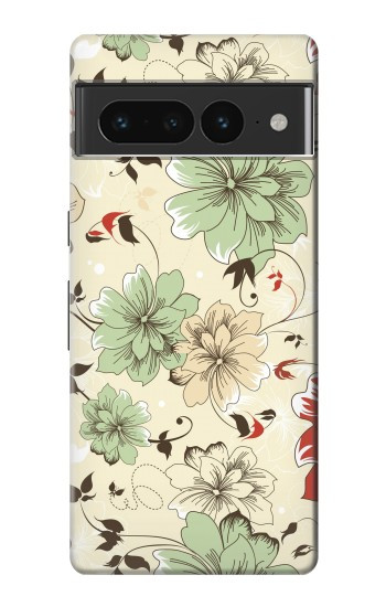 S2179 ヴィンテージ花のパターン Flower Floral Vintage Art Pattern Google Pixel 7 Pro バックケース、フリップケース・カバー