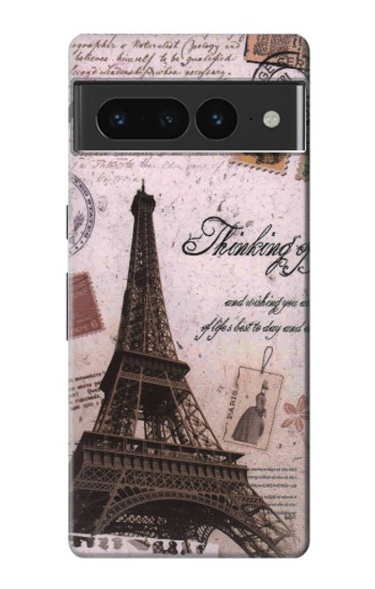 S2211 パリエッフェル塔ポストカード Paris Postcard Eiffel Tower Google Pixel 7 Pro バックケース、フリップケース・カバー