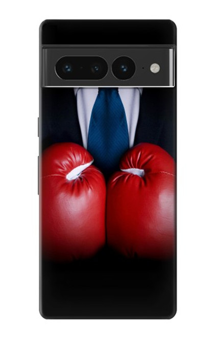 S2261 ボクシンググローブ黒スーツビジネスマン Businessman In Black Suit With Boxing Gloves Google Pixel 7 Pro バックケース、フリップケース・カバー