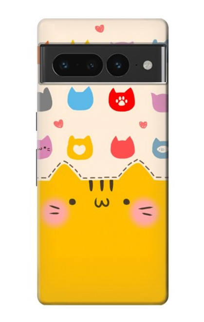 S2442 可愛い猫 漫画 Cute Cat Cartoon Funny Google Pixel 7 Pro バックケース、フリップケース・カバー