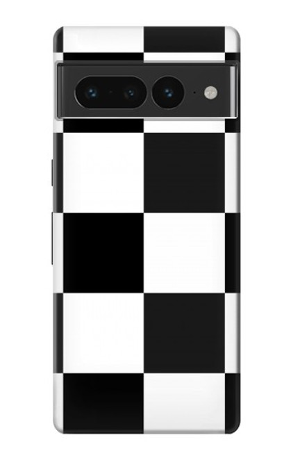 S2492 黒と白のチェッカーボード Black and White Check Google Pixel 7 Pro バックケース、フリップケース・カバー