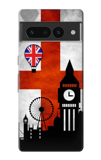 S2979 イングランドサッカー England Football Soccer Flag Google Pixel 7 Pro バックケース、フリップケース・カバー