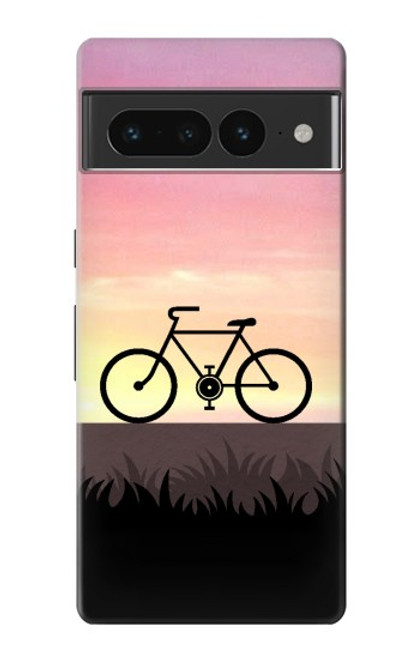 S3252 自転車 日没 Bicycle Sunset Google Pixel 7 Pro バックケース、フリップケース・カバー