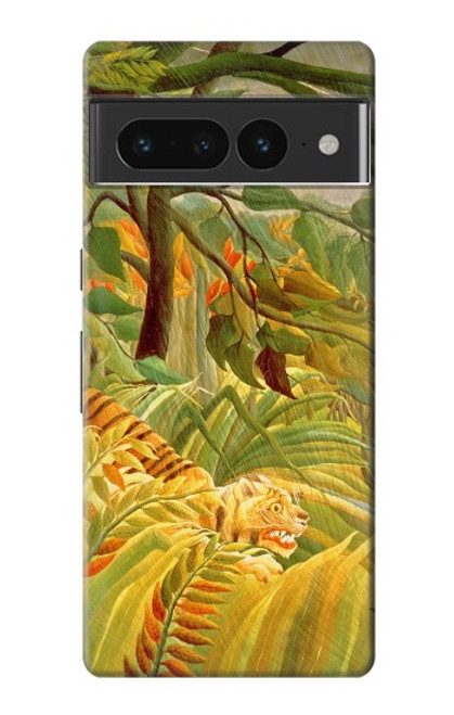 S3344 アンリ・ルソー  Henri Rousseau Tiger in a Tropical Storm Google Pixel 7 Pro バックケース、フリップケース・カバー