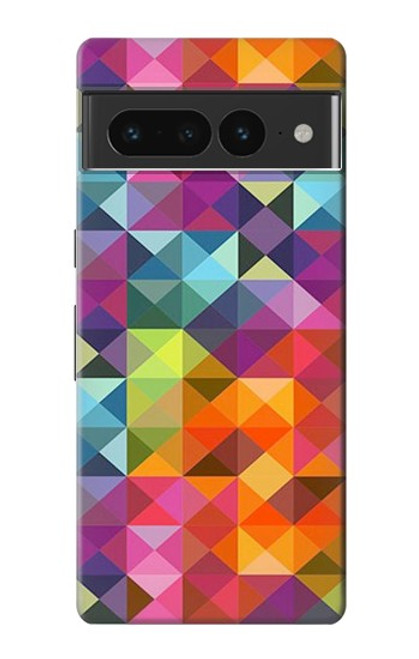 S3477 抽象的なダイヤモンドパターン Abstract Diamond Pattern Google Pixel 7 Pro バックケース、フリップケース・カバー