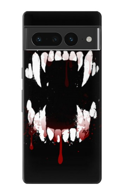 S3527 吸血鬼の歯 Vampire Teeth Bloodstain Google Pixel 7 Pro バックケース、フリップケース・カバー