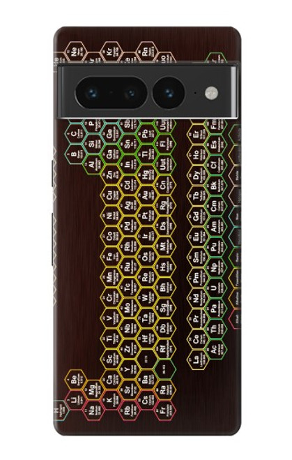 S3544 ネオンハニカム周期表 Neon Honeycomb Periodic Table Google Pixel 7 Pro バックケース、フリップケース・カバー