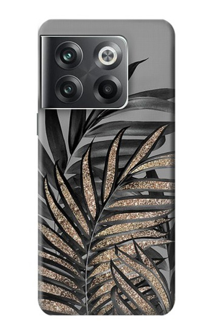 S3692 灰色の黒いヤシの葉 Gray Black Palm Leaves OnePlus Ace Pro バックケース、フリップケース・カバー