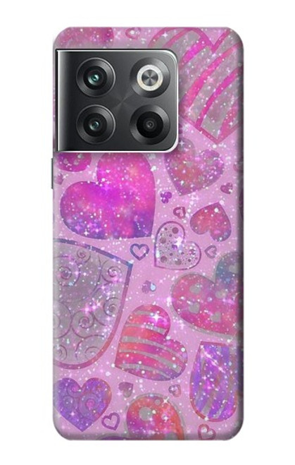S3710 ピンクのラブハート Pink Love Heart OnePlus Ace Pro バックケース、フリップケース・カバー