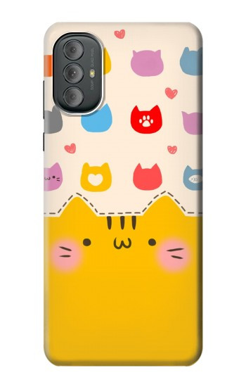 S2442 可愛い猫 漫画 Cute Cat Cartoon Funny Motorola Moto G Power 2022, G Play 2023 バックケース、フリップケース・カバー