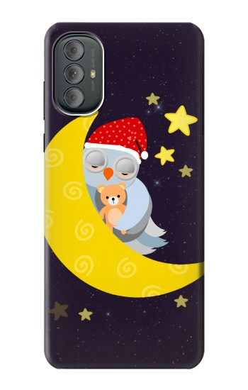 S2849 かわいいスリーピーフクロウ Cute Sleepy Owl Moon Night Motorola Moto G Power 2022, G Play 2023 バックケース、フリップケース・カバー