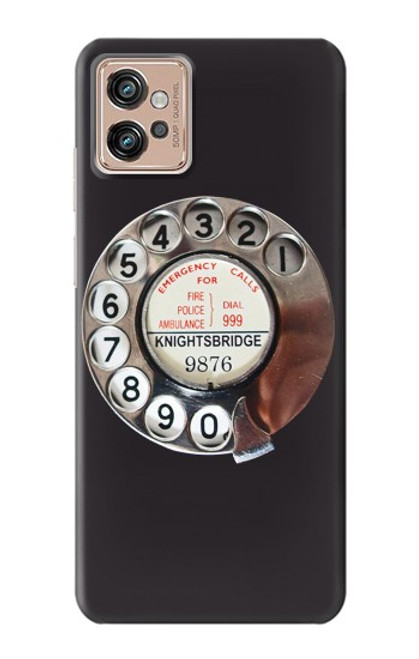 S0059 レトロなダイヤル式の電話ダイヤル Retro Rotary Phone Dial On Motorola Moto G32 バックケース、フリップケース・カバー