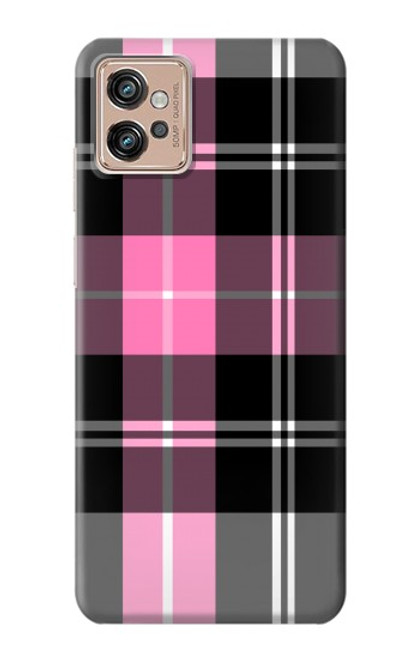S3091 ピンクの模様のパターン Pink Plaid Pattern Motorola Moto G32 バックケース、フリップケース・カバー